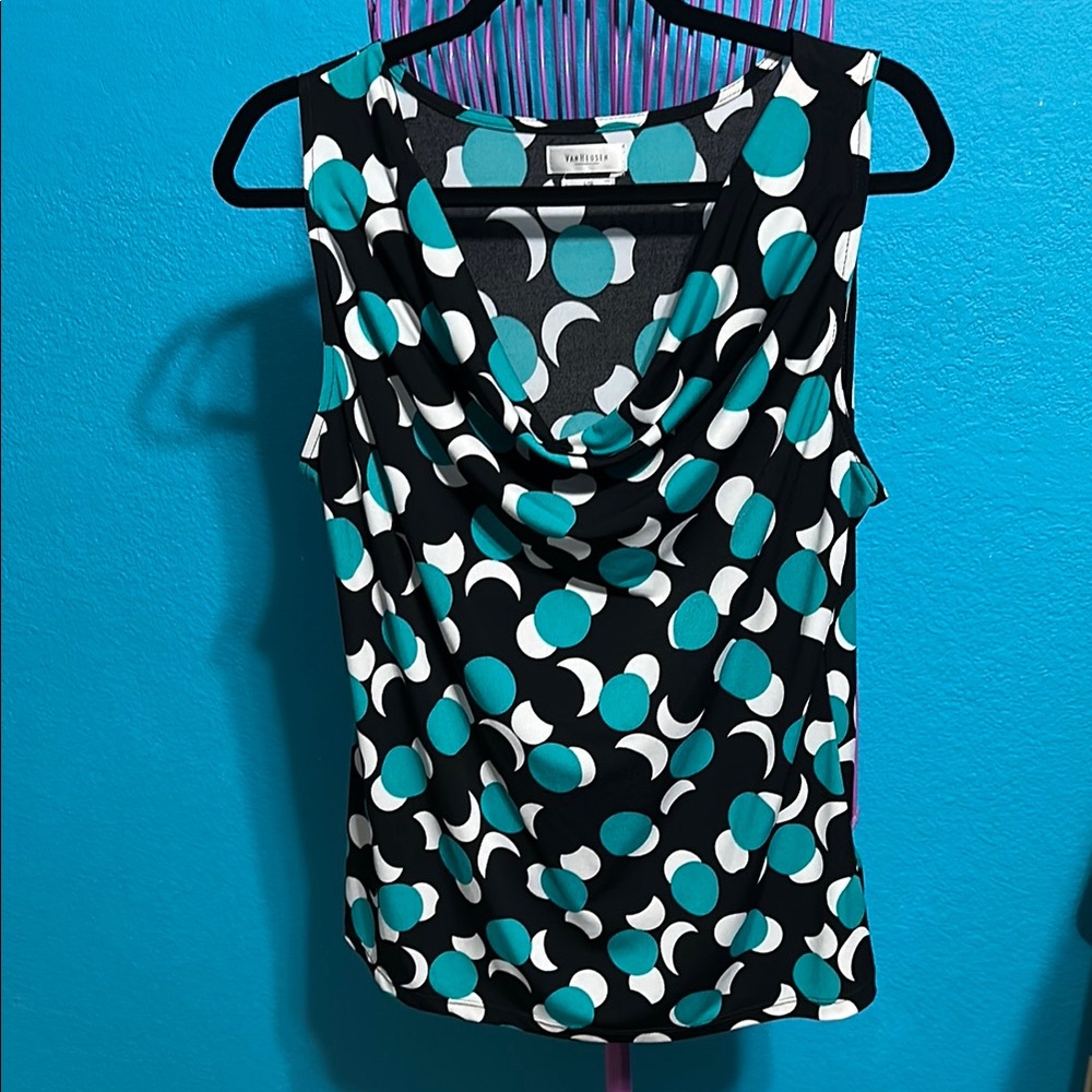 Teal and Black Women's Shell / Top / Tank